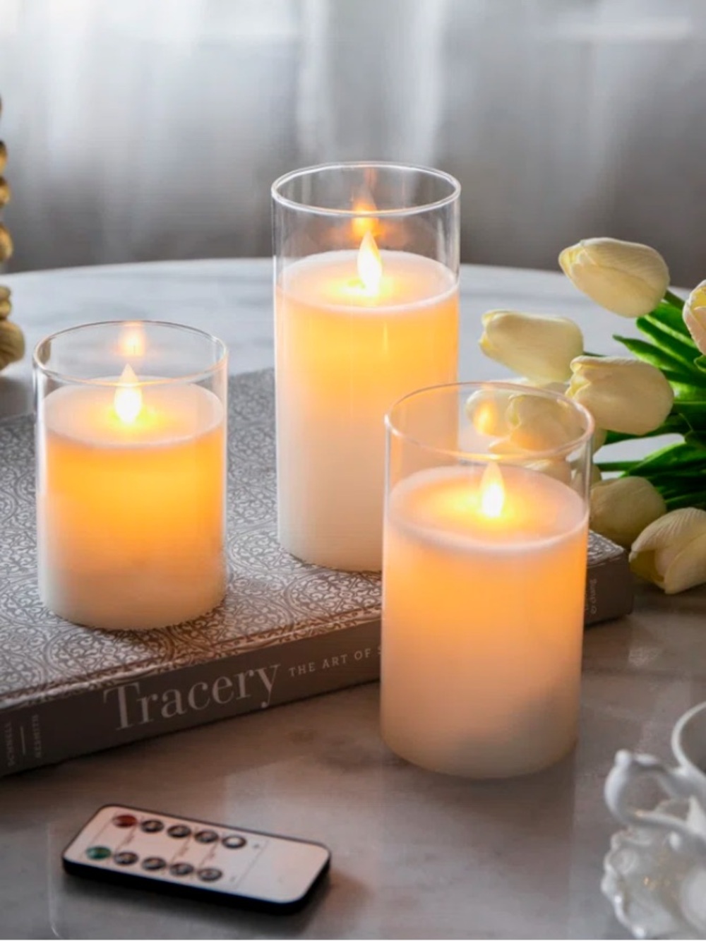 LED WAX CANDLE Flameless Flickering Candles (Set of 3)